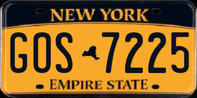 NY license plate GOS7225