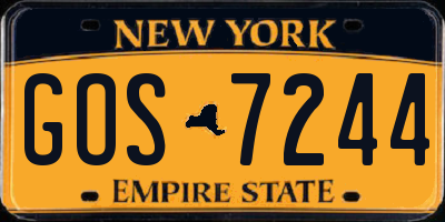 NY license plate GOS7244