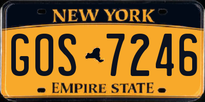 NY license plate GOS7246