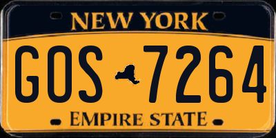 NY license plate GOS7264