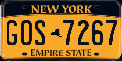 NY license plate GOS7267