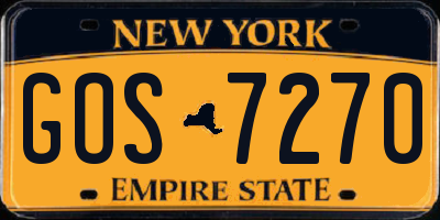 NY license plate GOS7270