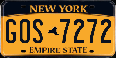 NY license plate GOS7272