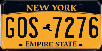NY license plate GOS7276