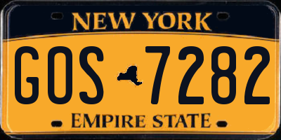 NY license plate GOS7282