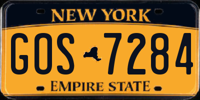 NY license plate GOS7284