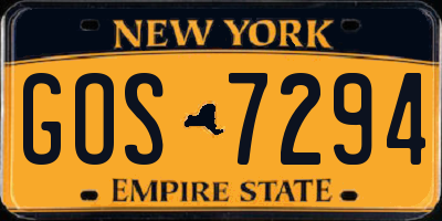 NY license plate GOS7294