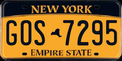 NY license plate GOS7295