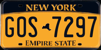 NY license plate GOS7297