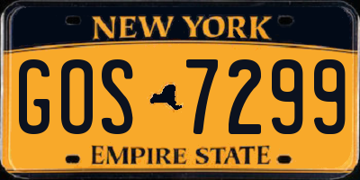 NY license plate GOS7299