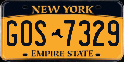 NY license plate GOS7329
