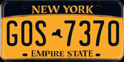 NY license plate GOS7370