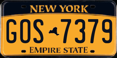 NY license plate GOS7379