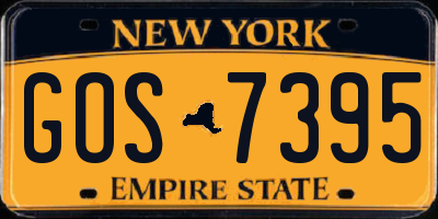NY license plate GOS7395