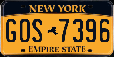 NY license plate GOS7396