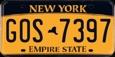 NY license plate GOS7397