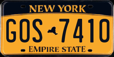NY license plate GOS7410