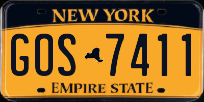 NY license plate GOS7411