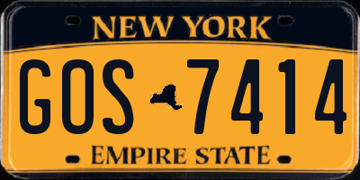 NY license plate GOS7414