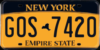 NY license plate GOS7420