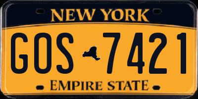 NY license plate GOS7421