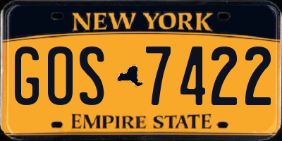 NY license plate GOS7422