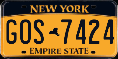 NY license plate GOS7424