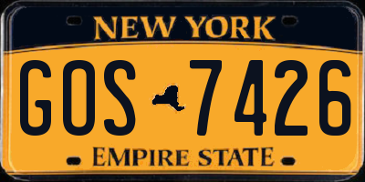 NY license plate GOS7426