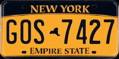 NY license plate GOS7427