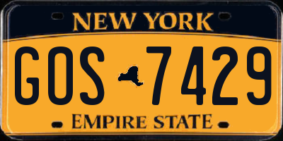 NY license plate GOS7429