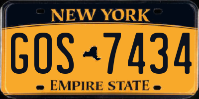 NY license plate GOS7434
