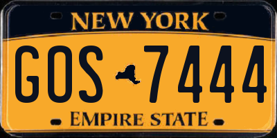 NY license plate GOS7444