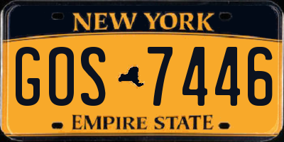 NY license plate GOS7446