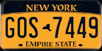 NY license plate GOS7449