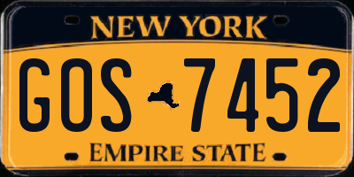 NY license plate GOS7452