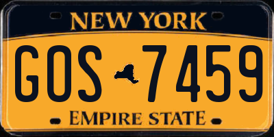 NY license plate GOS7459