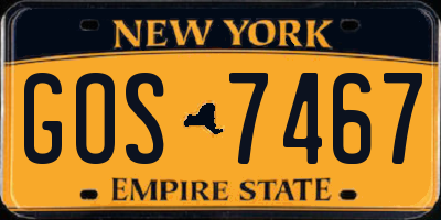NY license plate GOS7467
