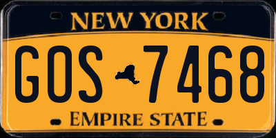 NY license plate GOS7468