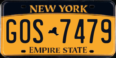 NY license plate GOS7479