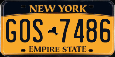 NY license plate GOS7486