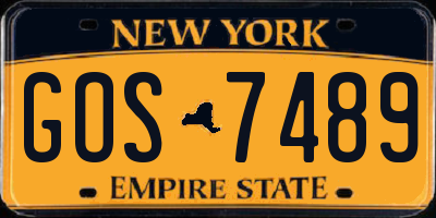 NY license plate GOS7489
