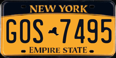 NY license plate GOS7495
