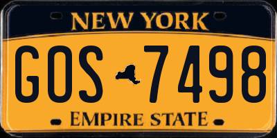 NY license plate GOS7498