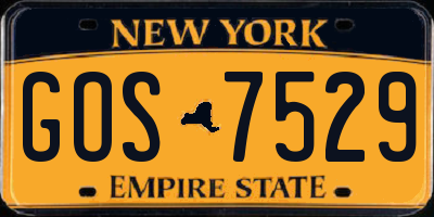 NY license plate GOS7529