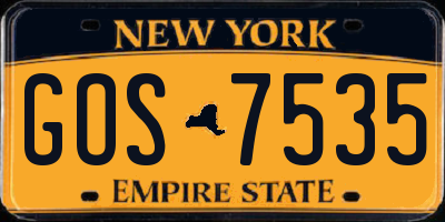 NY license plate GOS7535