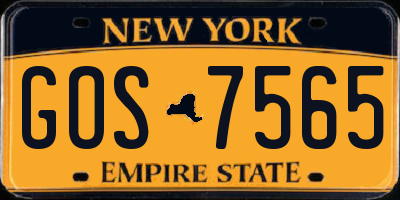 NY license plate GOS7565