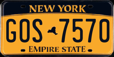 NY license plate GOS7570