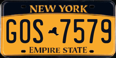 NY license plate GOS7579