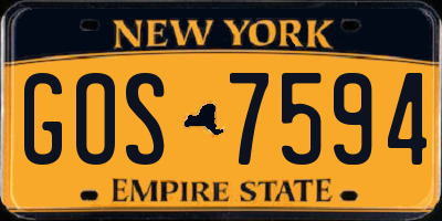 NY license plate GOS7594