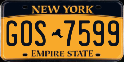 NY license plate GOS7599